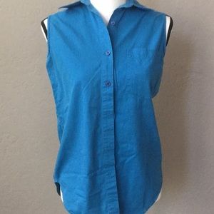 Blue no sleeve shirt